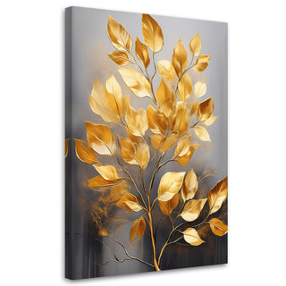 Paveikslas ant drobės, Aukso šakelė pilkame fone Paveikslai ant drobės Gera namie - Geranamie.lt