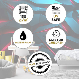 Fototapetai, Abstrakčios mėlynos formos 3DTapetai Gera namie - Geranamie.lt