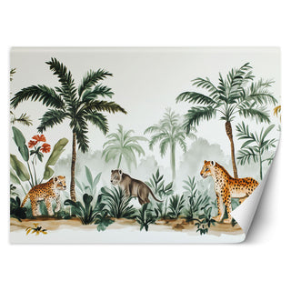Mural for children's room, Palm trees African animals