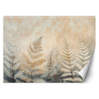 Wallpaper, Beige fern leaves nature feathers boho