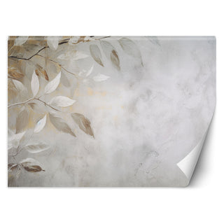 Wallpaper, Beige leaves branches nature concrete boho