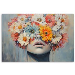 Paveikslas ant drobės, Moters portretas gėlėse Paveikslai ant drobės Gera namie - Geranamie.lt