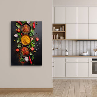 Paveikslas ant drobės, Prieskonių trio Paveikslas ant drobės, Food Spices Kitchen Paveikslai ant drobės Gera namie - Geranamie.lt