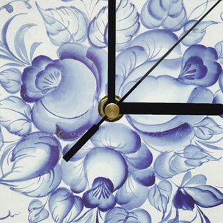 Wall clock, Blue flower