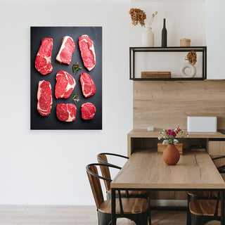 Paveikslas ant drobės, Jautienos kepsniai Paveikslas ant drobės, Meat steaks Paveikslai ant drobės Gera namie - Geranamie.lt