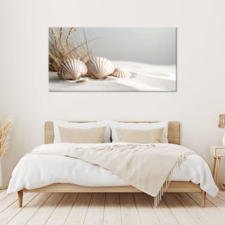 Paveikslas ant drobės, Jūros kriauklės baltame smėlyje Paveikslai ant drobės Gera namie - Geranamie.lt