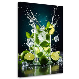 Paveikslas ant drobės, Mojito kokteilis Nr. 2 Paveikslas ant drobės, Lime Mojito Fruit Cocktail Paveikslai ant drobės Gera namie - Geranamie.lt