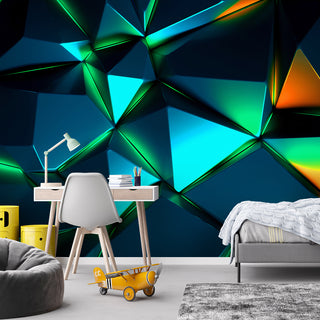 Fototapetai, Geometrinė neoninė turkio abstracija 3DTapetai Gera namie - Geranamie.lt