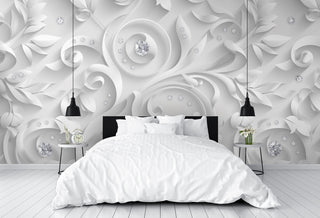 Fototapetai, Pattern Flowers Diamonds Glamour