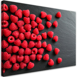 Paveikslas ant drobės, Aviečių simfonija Paveikslas ant drobės, Raspberries Fruit Nature Paveikslai ant drobės Gera namie - Geranamie.lt