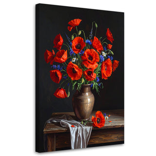 Paveikslas ant drobės, Raudonos aguonos Canvas print, Red poppies bouquet of flowers in a vase Paveikslai ant drobės Gera namie - Geranamie.lt
