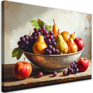 Canvas wall art, Still life with fruit in a bowl Paveikslas ant drobės, Natiurmortas su vaisių dubeniu Paveikslai ant drobės Gera namie - Geranamie.lt