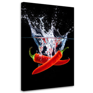 Paveikslas ant drobės, Aitriųjų pipirų magija nr. 2 Paveikslas ant drobės, Red peppers in water Paveikslai ant drobės Gera namie - Geranamie.lt