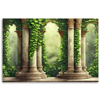 Painting on canvas, Columns and vines