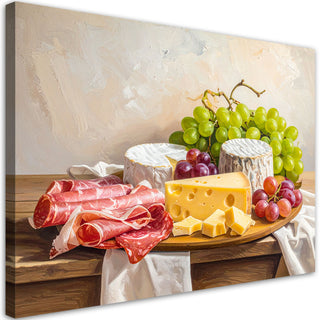 Paveikslas ant drobės, sūrių lenta Paveikslas ant drobės, Cold cuts and cheese board Paveikslai ant drobės Gera namie - Geranamie.lt