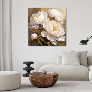 Painting on canvas, Peonies