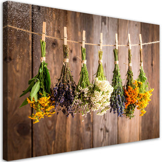 Paveikslas ant drobės, Džiovintos įvairios žolelės Paveikslas ant drobės, Hanging dried herbs and spices Paveikslai ant drobės Gera namie - Geranamie.lt
