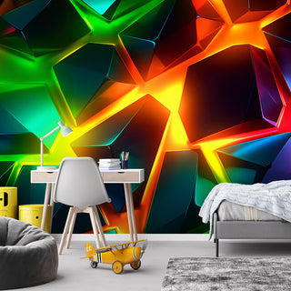 Fototapetai, Geometrinė oranžinė abstracija 3DTapetai Gera namie - Geranamie.lt