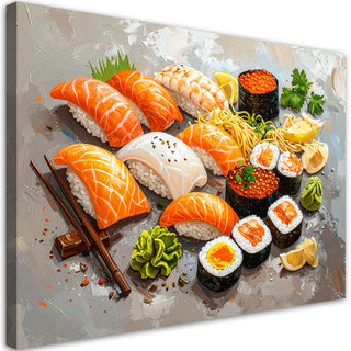 Paveikslas ant drobės, Japoniški sušiai Paveikslas ant drobės for the kitchen bar, Sushi Food Paveikslai ant drobės Gera namie - Geranamie.lt