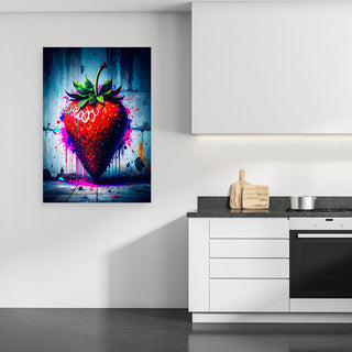 Paveikslas ant drobės, Braškės maištas Paveikslas ant drobės, Fruit Strawberry Abstraction Paveikslai ant drobės Gera namie - Geranamie.lt