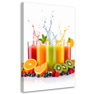 Paveikslas ant drobės, Šviežios vaisių sultys Nr. 1 Paveikslas ant drobės, Colourful fruit juices Paveikslai ant drobės Gera namie - Geranamie.lt