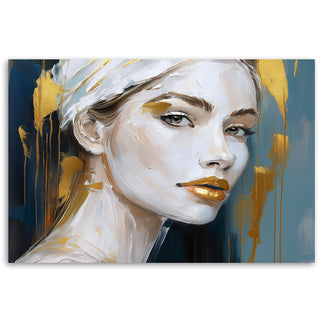 Paveikslas ant drobės, Žaliaakė moteris aukso potėpiuose Paveikslai ant drobės Gera namie - Geranamie.lt