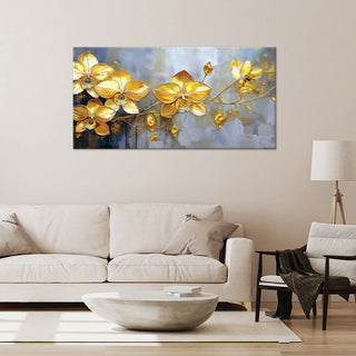 Paveikslas ant drobės, Auksinės orchidėjos šakelė Paveikslai ant drobės Gera namie - Geranamie.lt