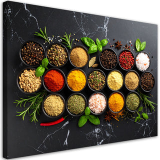 Paveikslas ant drobės, Prieskonių rinkinys Paveikslas ant drobės, Colourful spices and herbs Paveikslai ant drobės Gera namie - Geranamie.lt