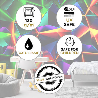 Fototapetai, Neoninės spalvotos formos 3DTapetai Gera namie - Geranamie.lt