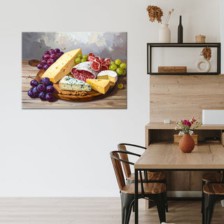 Paveikslas ant drobės, prancūziški skoniai Paveikslas ant drobės, Cold cuts cheese grapes board Paveikslai ant drobės Gera namie - Geranamie.lt