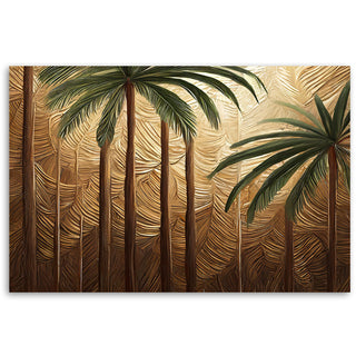 Painting on canvas, Palm trees on a gold background