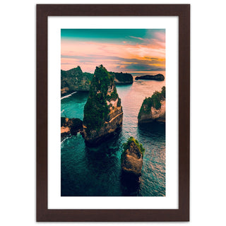 Print Rocks in a turquoise ocean frame