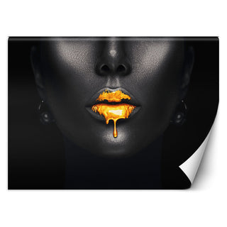 Wallpaper, Golden Lips Female Glamour Style