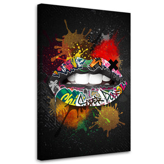 Painting on canvas, Graffiti lips