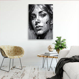 Paveikslas ant drobės, Monochrominis moters portretas iš arti Paveikslai ant drobės Gera namie - Geranamie.lt