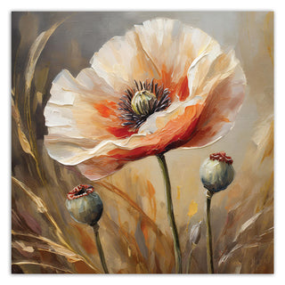 Painting on canvas, Painted poppies