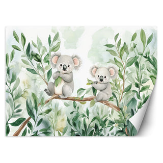 Wallpaper for children's room, Teddy bears Koala Eucalyptus leaves