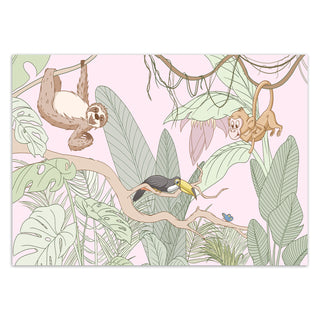 Fototapetai, Rožiniai nuotykiai džiunglėseTapetai Gera namie - Geranamie.lt