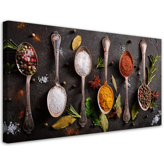 Paveikslas ant drobės, Įvairių prieskonių šaukštai Paveikslas ant drobės, Spices Herbs Cutlery Paveikslai ant drobės Gera namie - Geranamie.lt