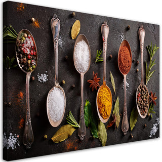 Paveikslas ant drobės, Šaukštai pilni prieskonių Paveikslas ant drobės, Spices Herbs Cutlery Paveikslai ant drobės Gera namie - Geranamie.lt