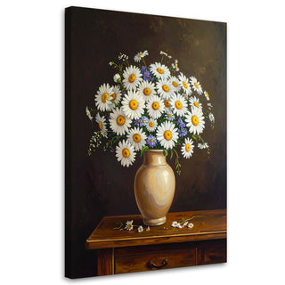 Paveikslas ant drobės, ramunės vazoje Canvas picture, Daisies bouquet of wildflowers in a vase Paveikslai ant drobės Gera namie - Geranamie.lt