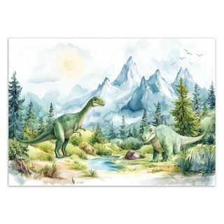 Wallpaper, Dinosaurs in the mountains