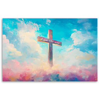 Paveikslas ant drobės, Kryžius spalvingame danguje Paveikslai ant drobės Gera namie - Geranamie.lt