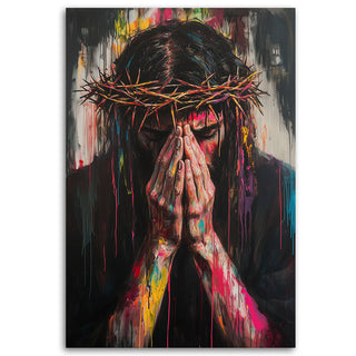 Painting on canvas, Jesus with a crown