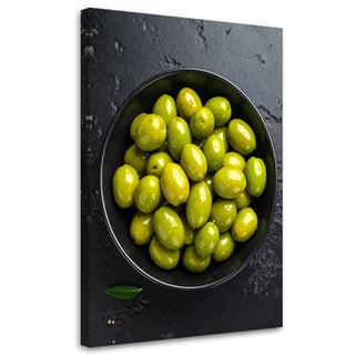 Paveikslas ant drobės, žalios alyvuogės Paveikslas ant drobės, Olives fruit in a bowl Paveikslai ant drobės Gera namie - Geranamie.lt