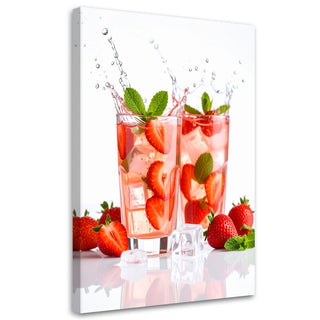Paveikslas ant drobės, braškių šokis nr. 2 Paveikslas ant drobės, Strawberry cocktail Paveikslai ant drobės Gera namie - Geranamie.lt