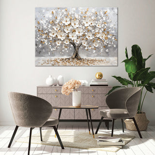Paveikslas ant drobės, Žydintis auksinis prabangus medis Paveikslai ant drobės Gera namie - Geranamie.lt
