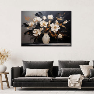 Paveikslas ant drobės, Gėlių vaza juodame fone Paveikslai ant drobės Gera namie - Geranamie.lt
