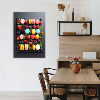 Paveikslas ant drobės, Uogos ir macarons Paveikslas ant drobės, Macaroons cookies and fruit Paveikslai ant drobės Gera namie - Geranamie.lt