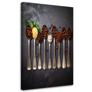 Paveikslas ant drobės, Kavos paletė Paveikslas ant drobės, Coffee beans on spoons Paveikslai ant drobės Gera namie - Geranamie.lt